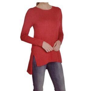 Chelsea + Theodore Womens Pullover Tunic Sweater Ember Heather Size Small